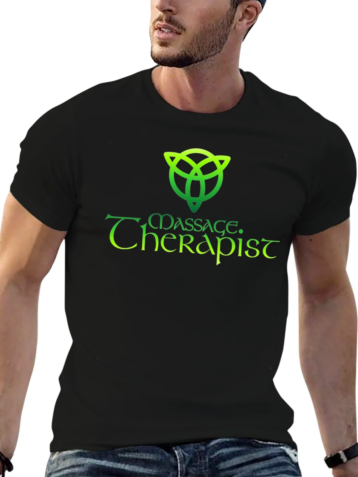 Massage Therapist Celtic Knot Black T-Shirt product image 6