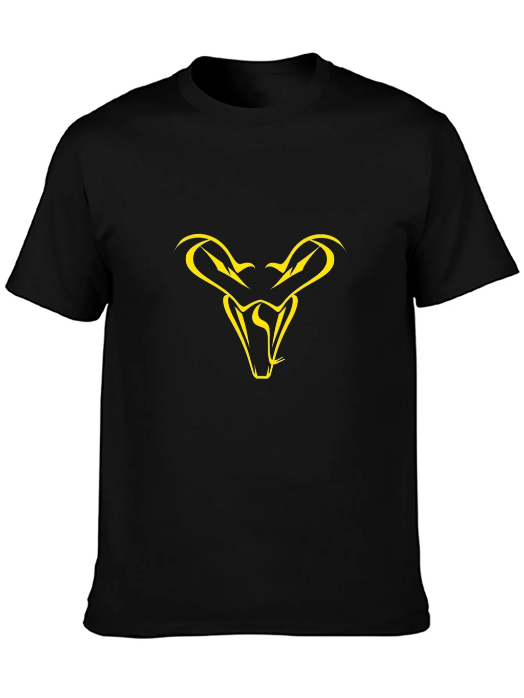 Black T-Shirt with Yellow Snake Head Graphic product image 3