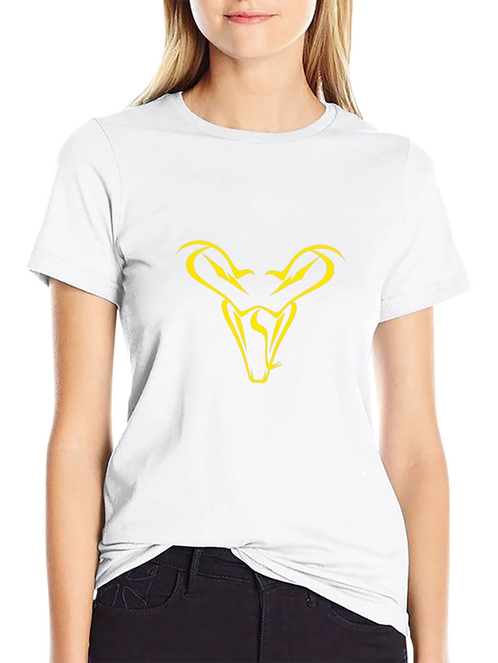 Black T-Shirt with Yellow Snake Head Graphic product image 7