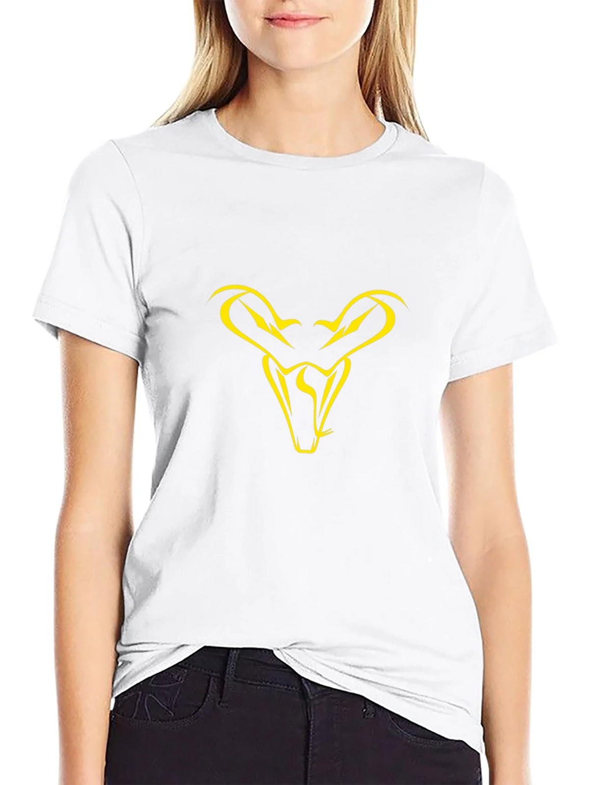 Black T-Shirt with Yellow Snake Head Graphic product image 7
