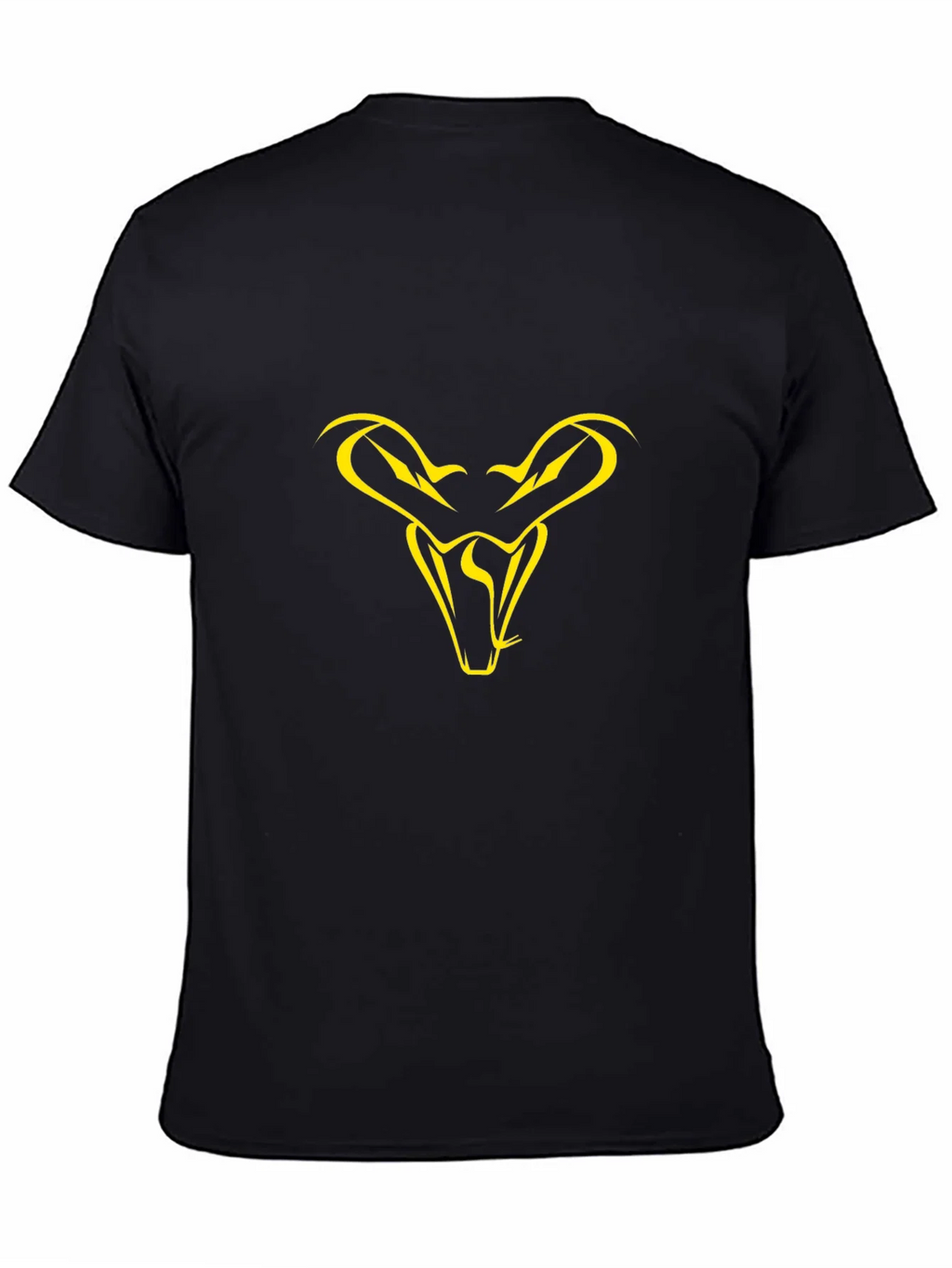 Black T-Shirt with Yellow Snake Head Graphic product image 4