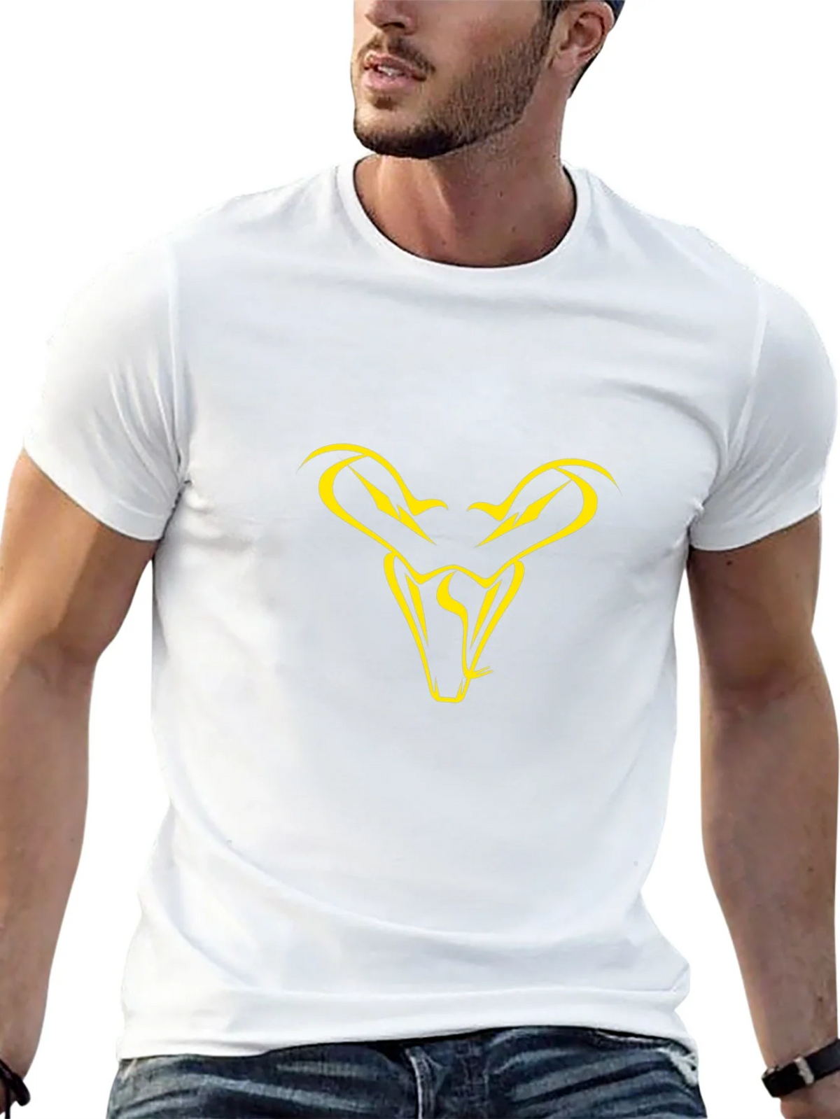 Black T-Shirt with Yellow Snake Head Graphic product image 11