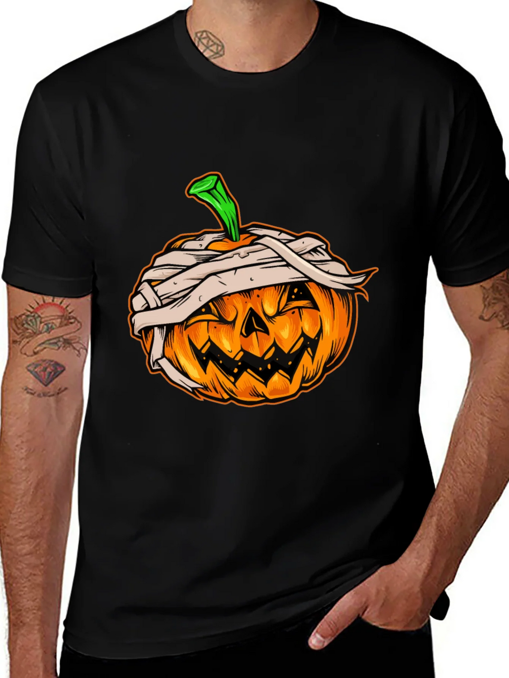 Halloween Pumpkin Mummy Graphic Tee product image 1