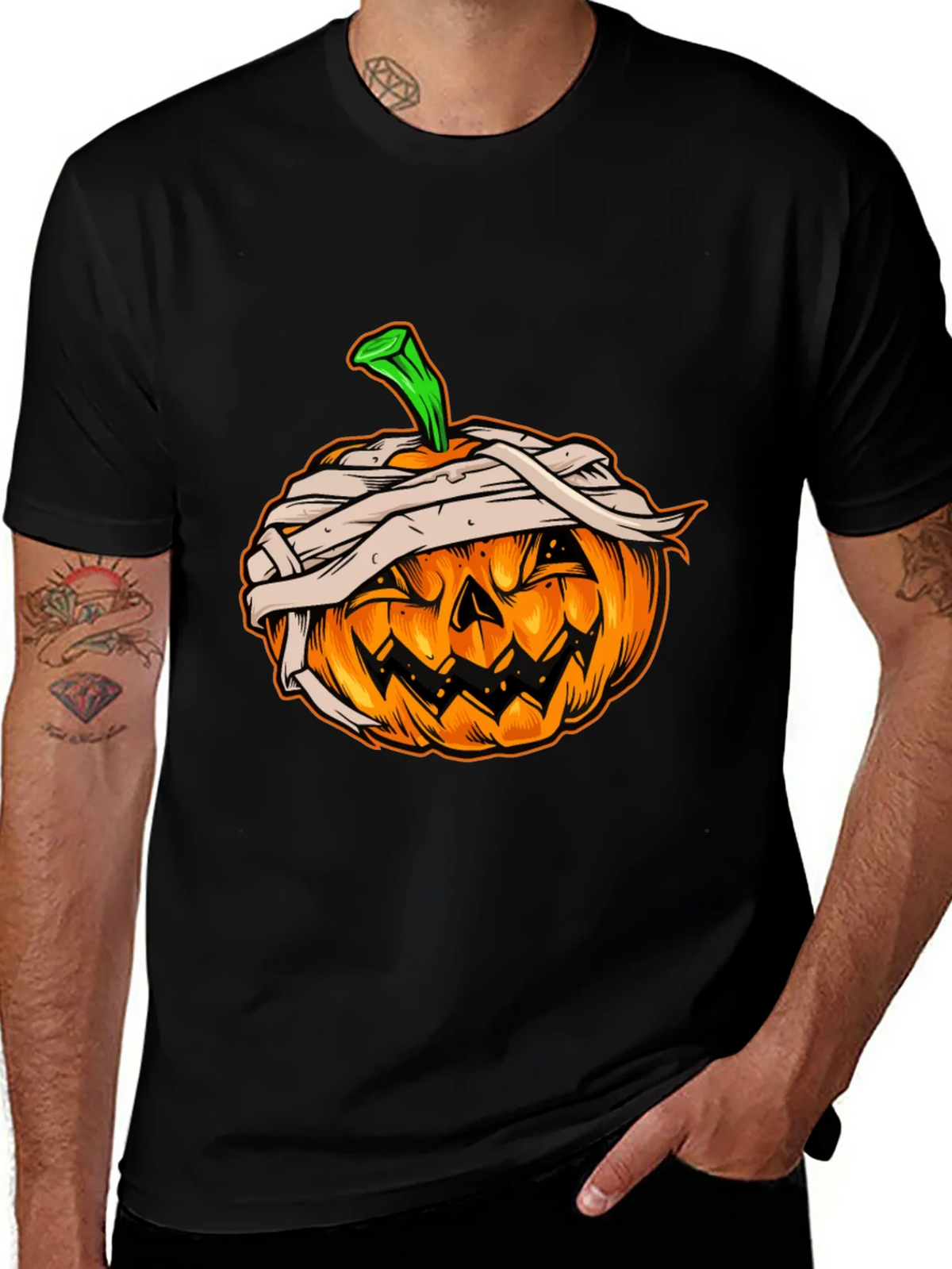 Halloween Pumpkin Mummy Graphic Tee product image 1