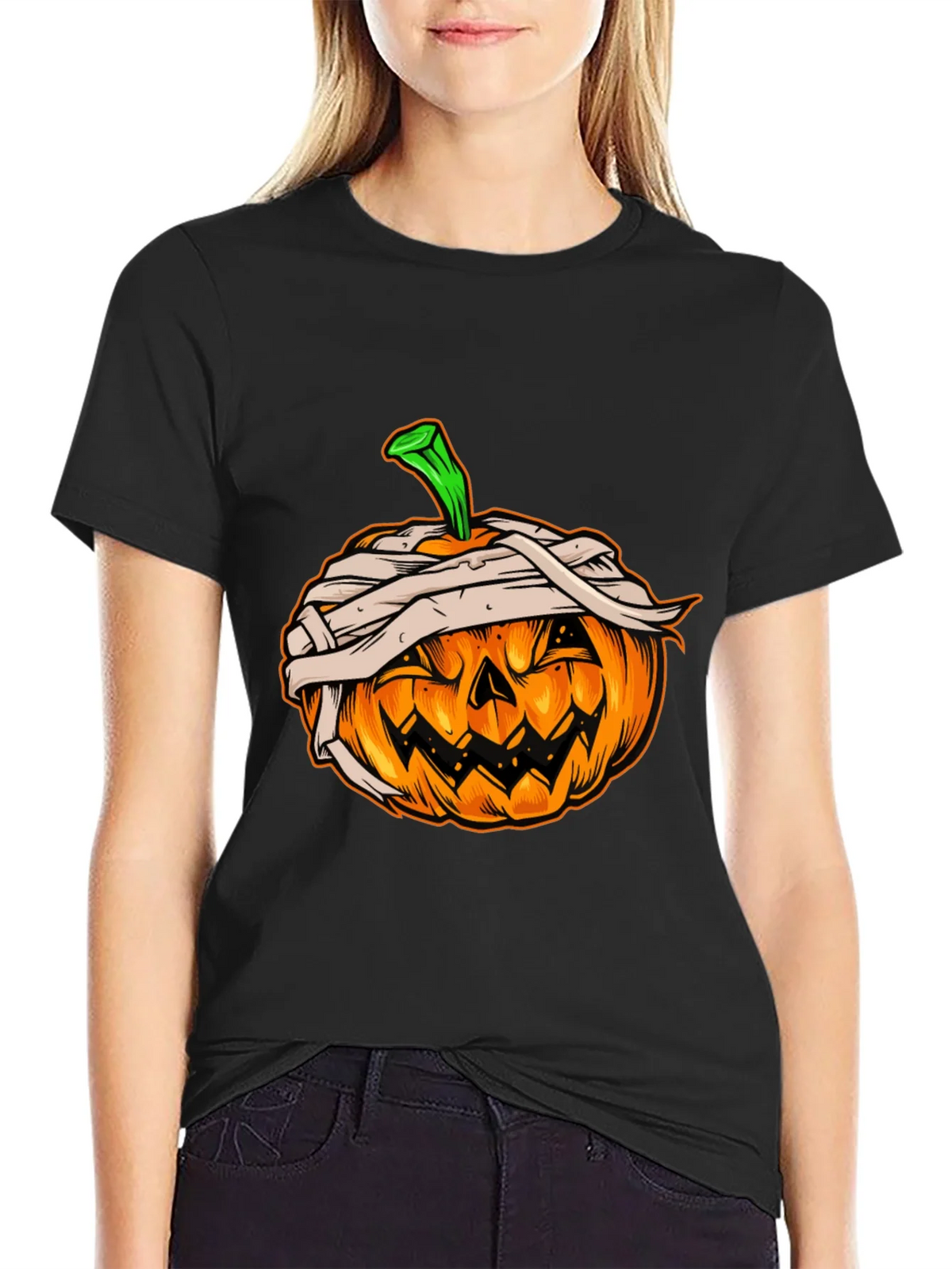Halloween Pumpkin Mummy Graphic Tee product image 2