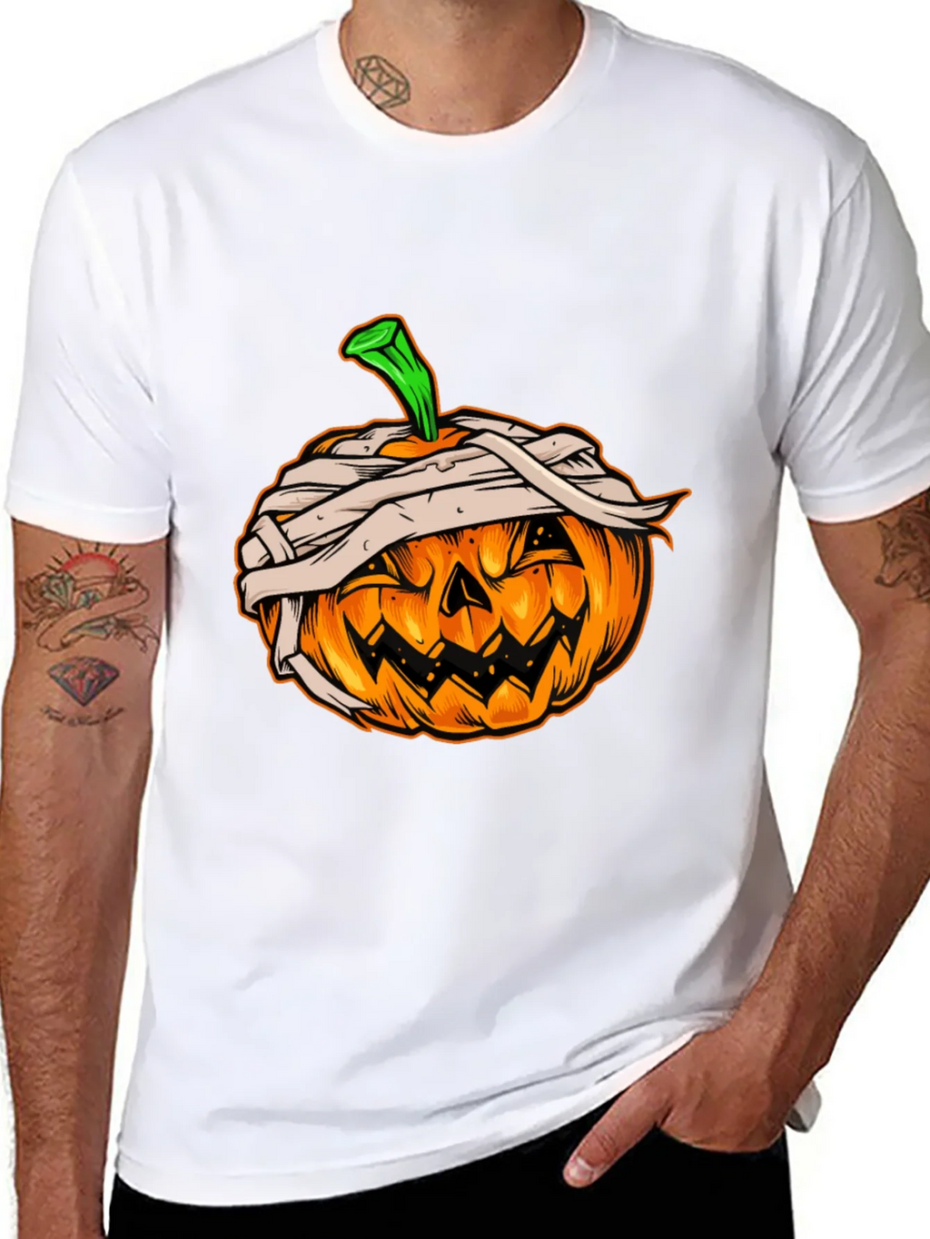 Halloween Pumpkin Mummy Graphic Tee product image 6