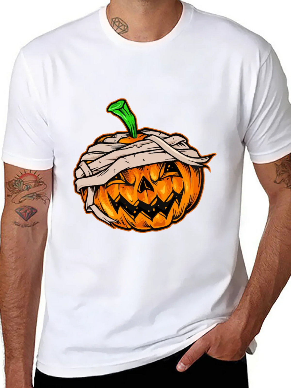 Halloween Pumpkin Mummy Graphic Tee product image 6