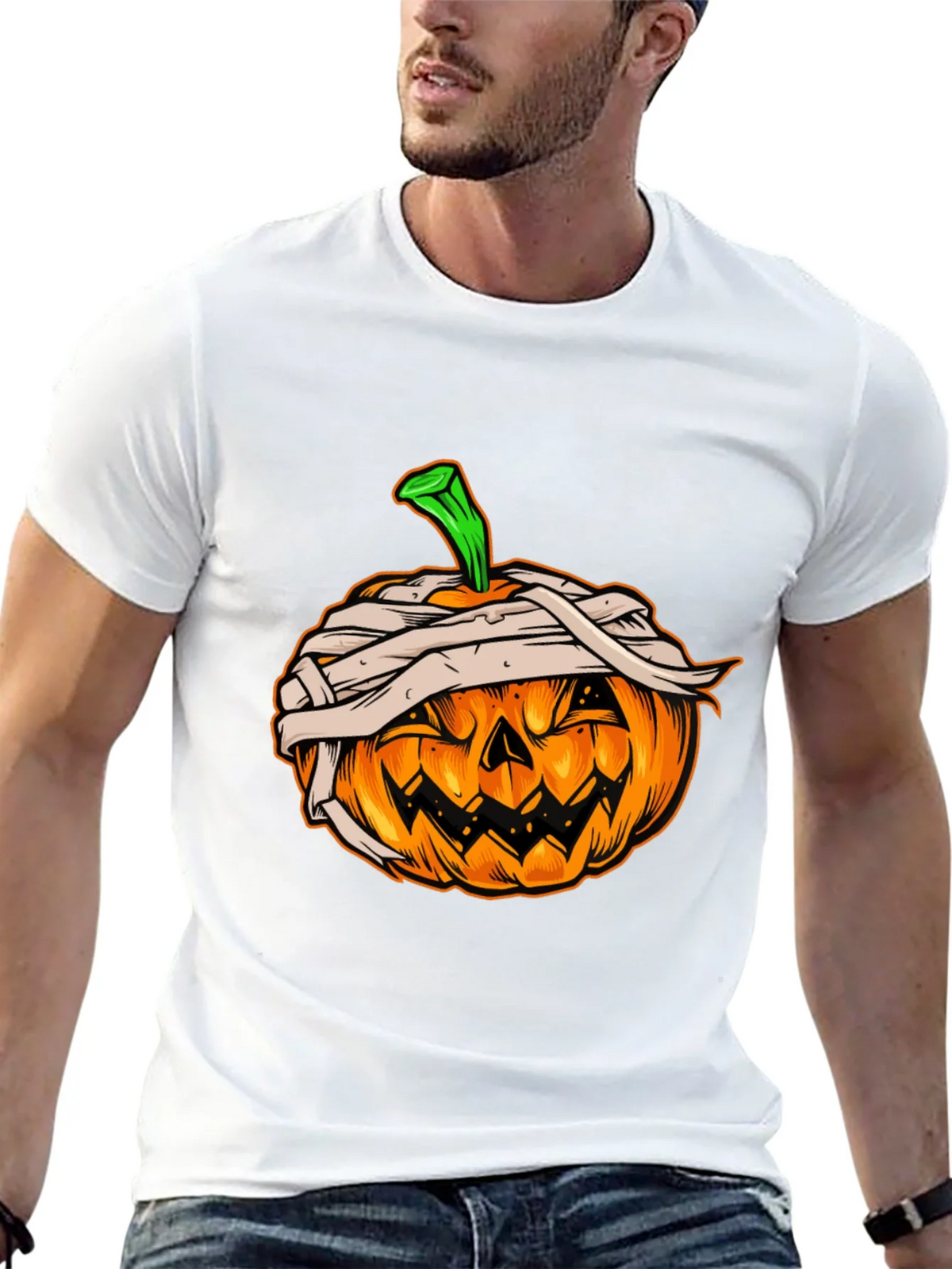 Halloween Pumpkin Mummy Graphic Tee product image 10