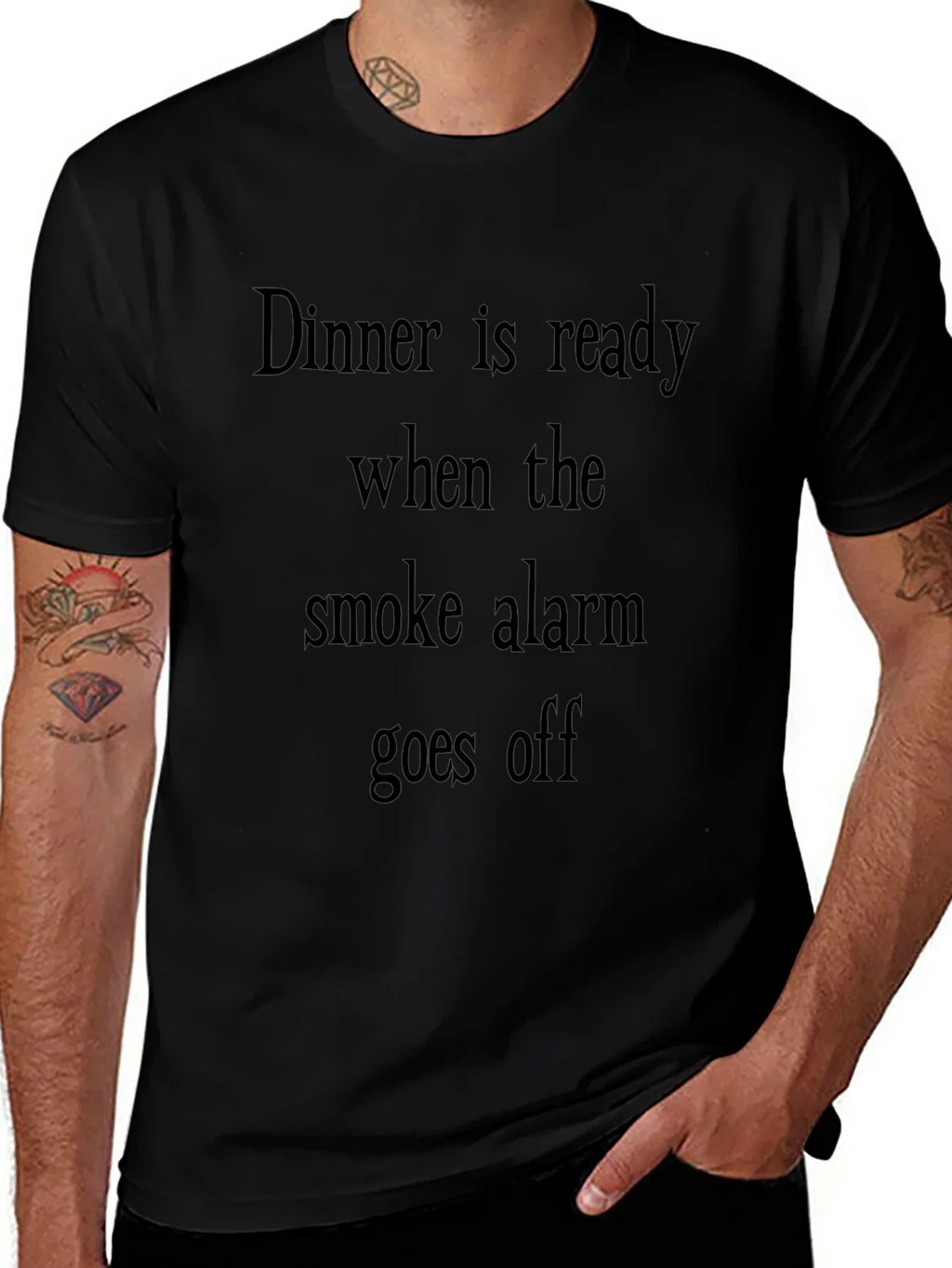 Humorous Dinner is Ready Smoke Alarm T-Shirt product image 1