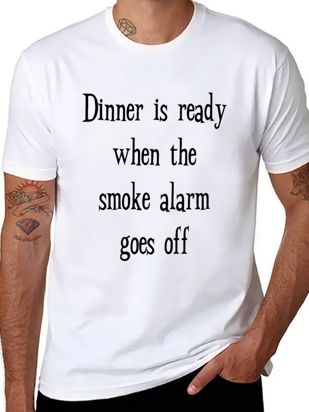 Humorous Dinner is Ready Smoke Alarm T-Shirt product image 7
