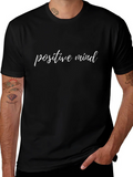 Positive Mind Graphic Tee - Black Cotton T-Shirt product image 1