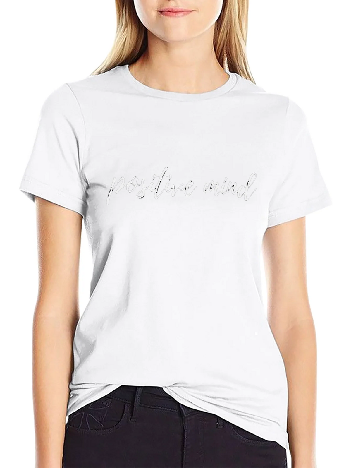 Positive Mind Graphic Tee - Black Cotton T-Shirt product image 7