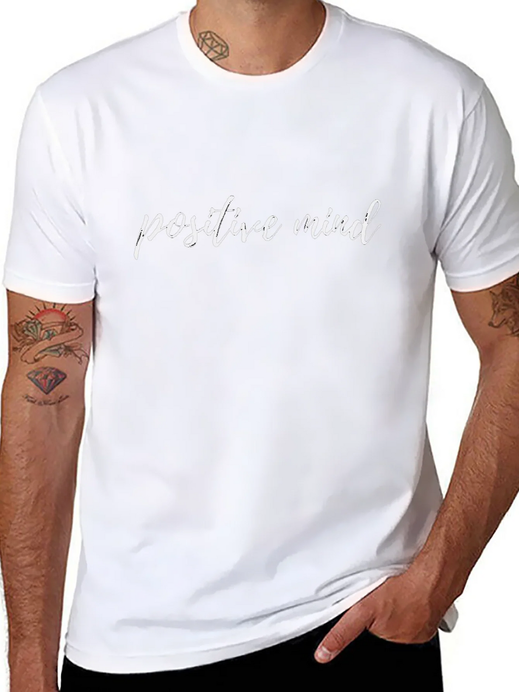 Positive Mind Graphic Tee - Black Cotton T-Shirt product image 6