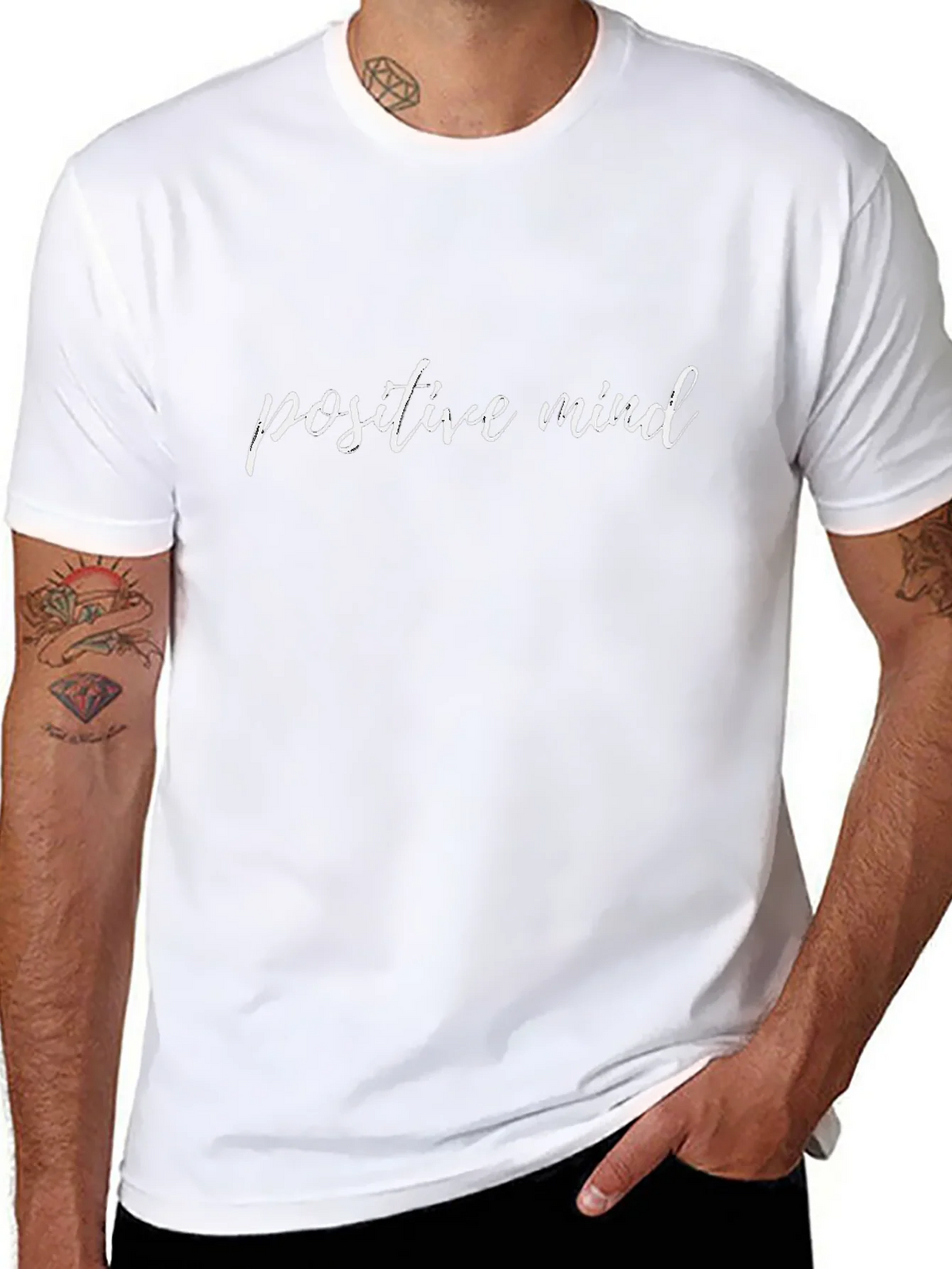 Positive Mind Graphic Tee - Black Cotton T-Shirt product image 6
