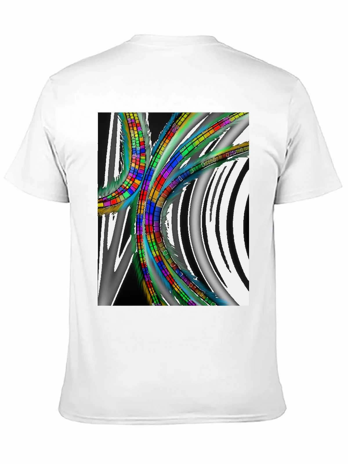 Abstract Geometric Pattern T-Shirt - Black product image 7