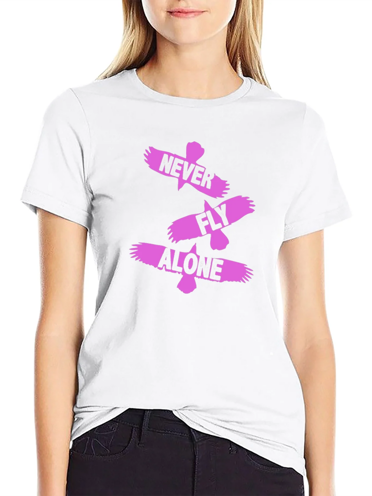 Never Fly Alone Black Graphic Tee product image 7