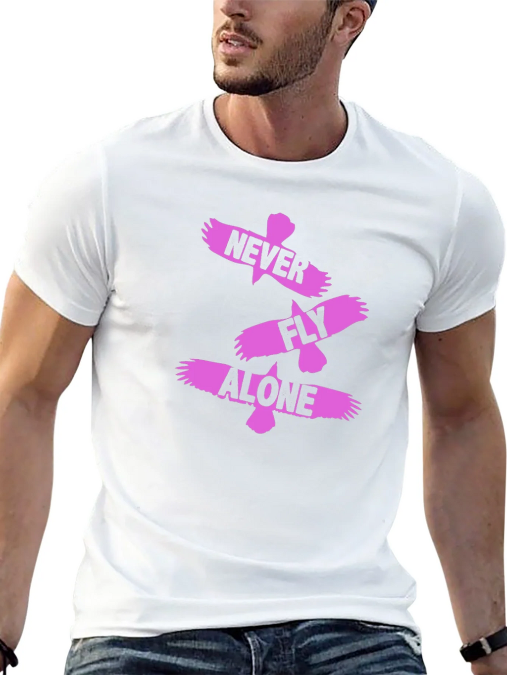 Never Fly Alone Black Graphic Tee product image 10