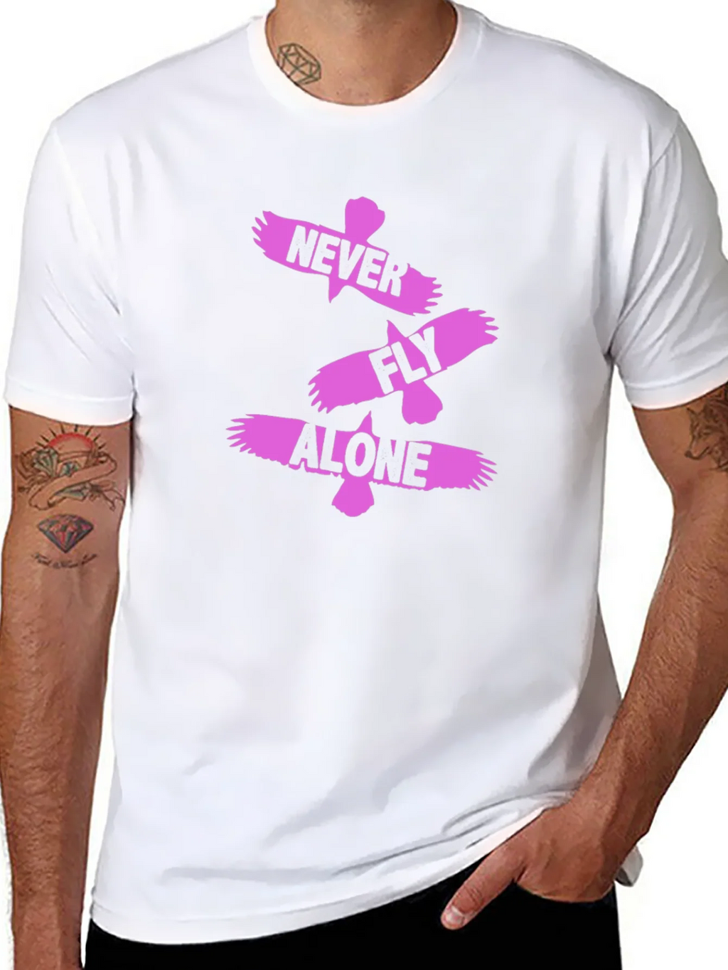 Never Fly Alone Black Graphic Tee product image 6