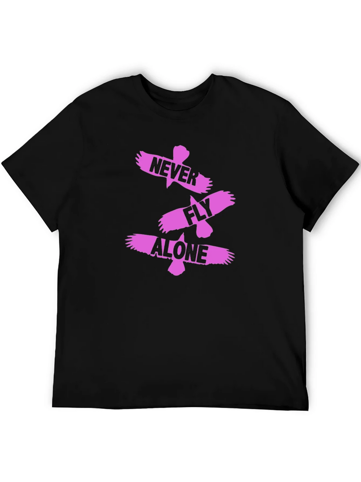 Never Fly Alone Black Graphic Tee product image 4