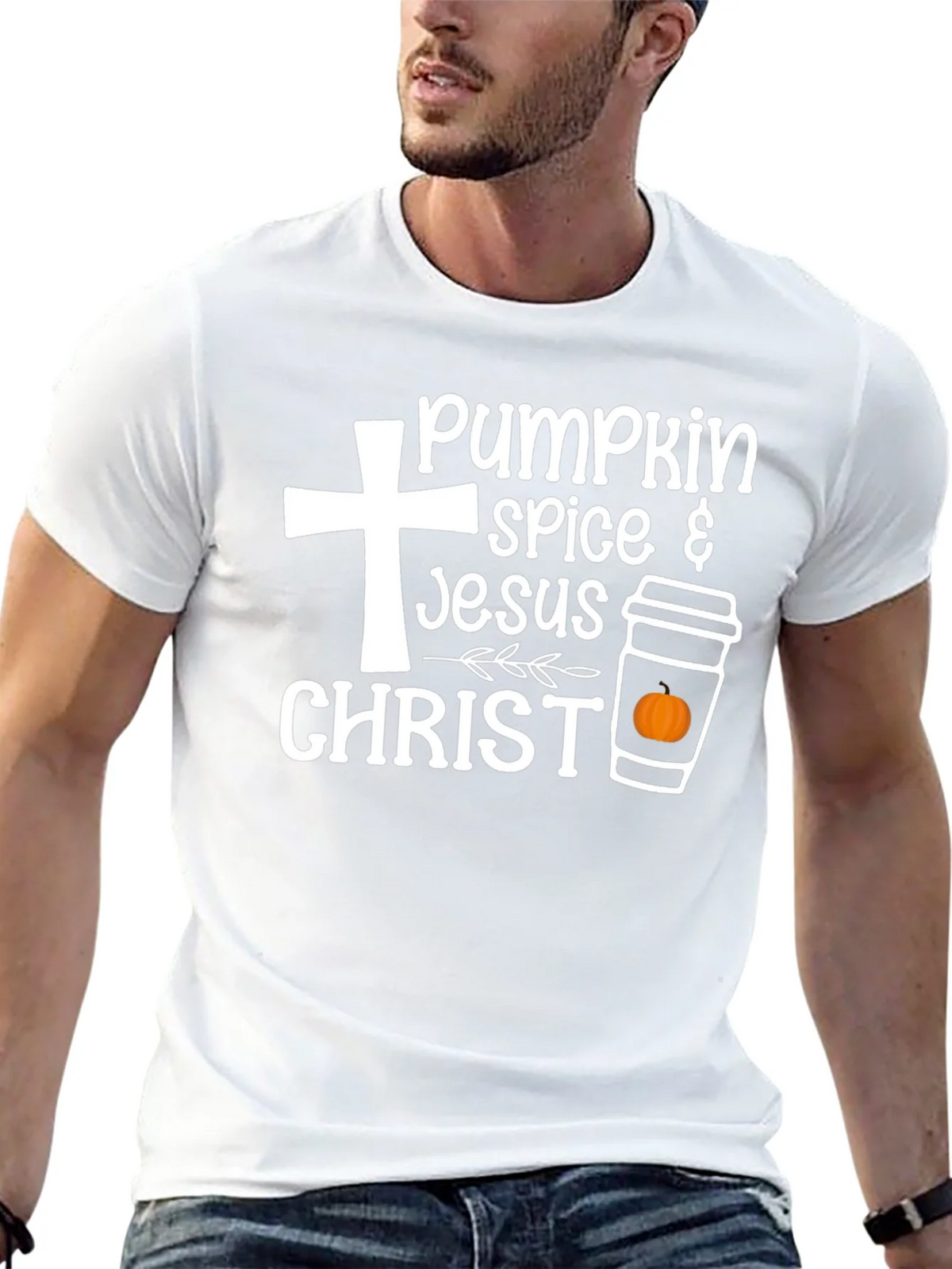Pumpkin Spice Jesus Christ Graphic T-Shirt product image 12