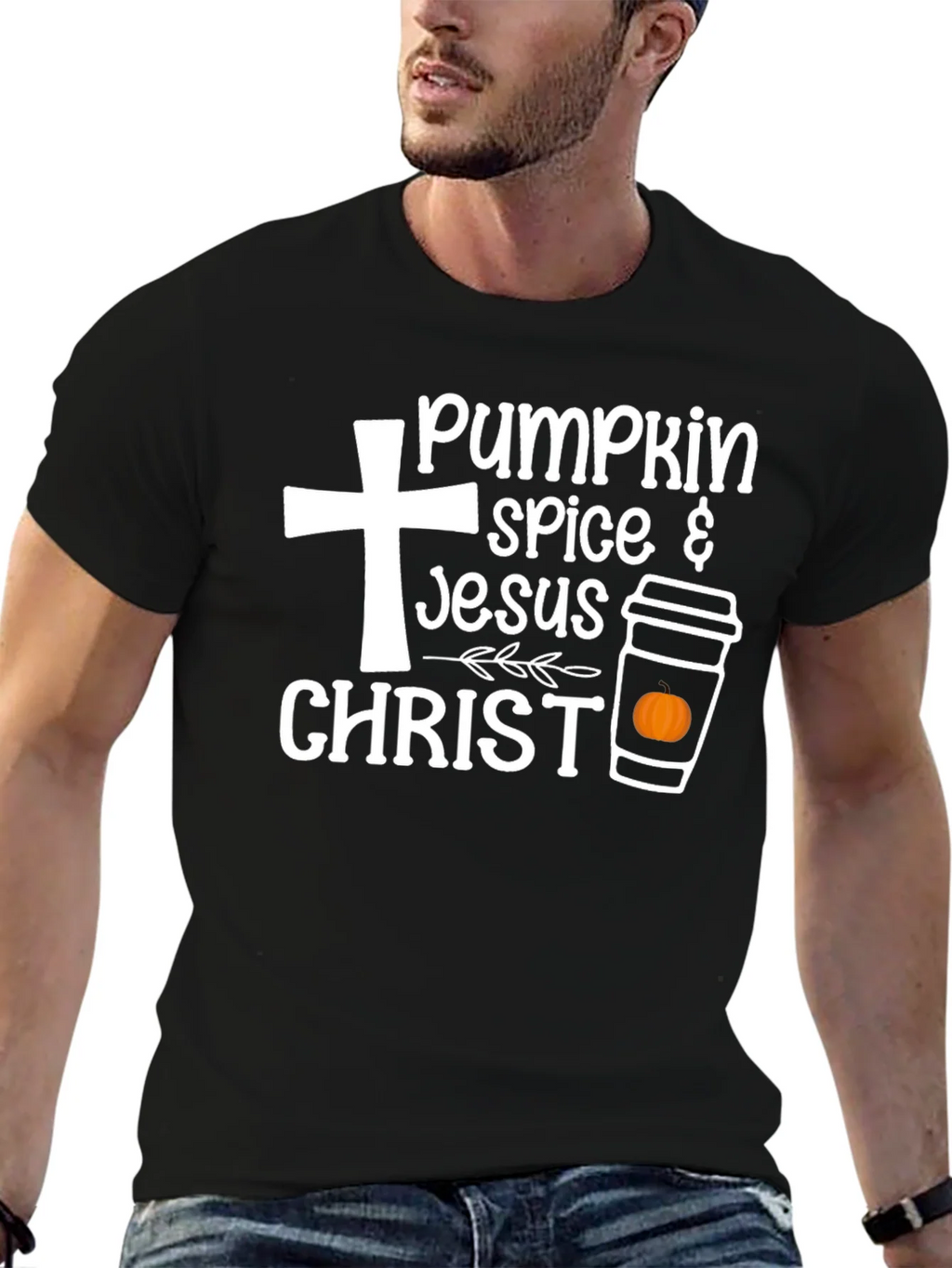 Pumpkin Spice Jesus Christ Graphic T-Shirt product image 6