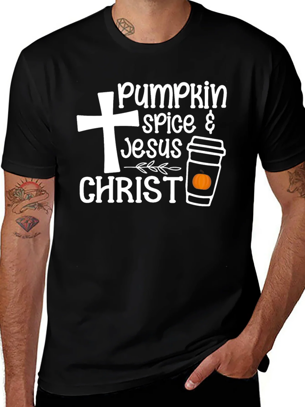 Pumpkin Spice Jesus Christ Graphic T-Shirt product image 1