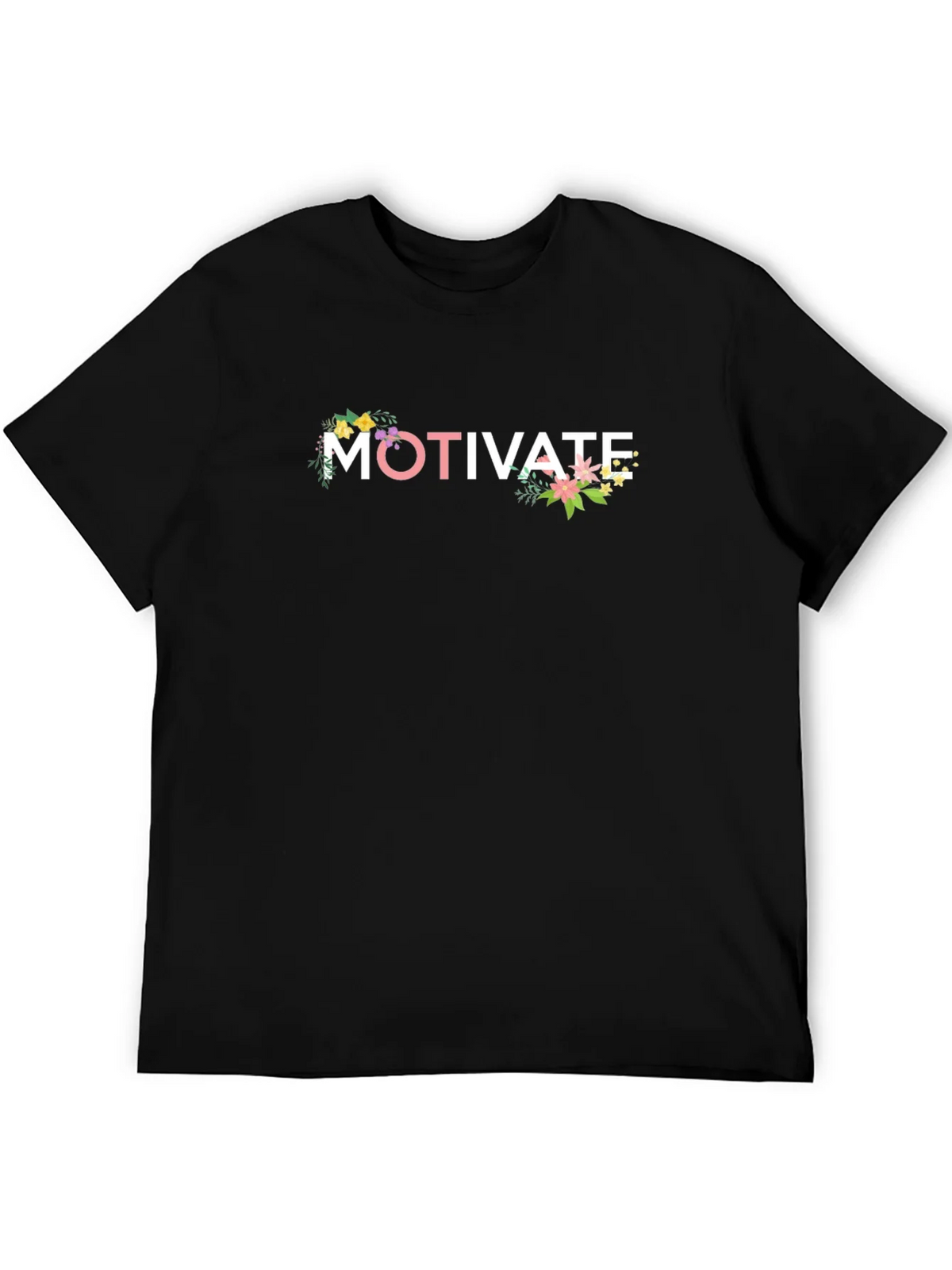 Motivate Floral Graphic T-Shirt - Inspiring Design product image 4