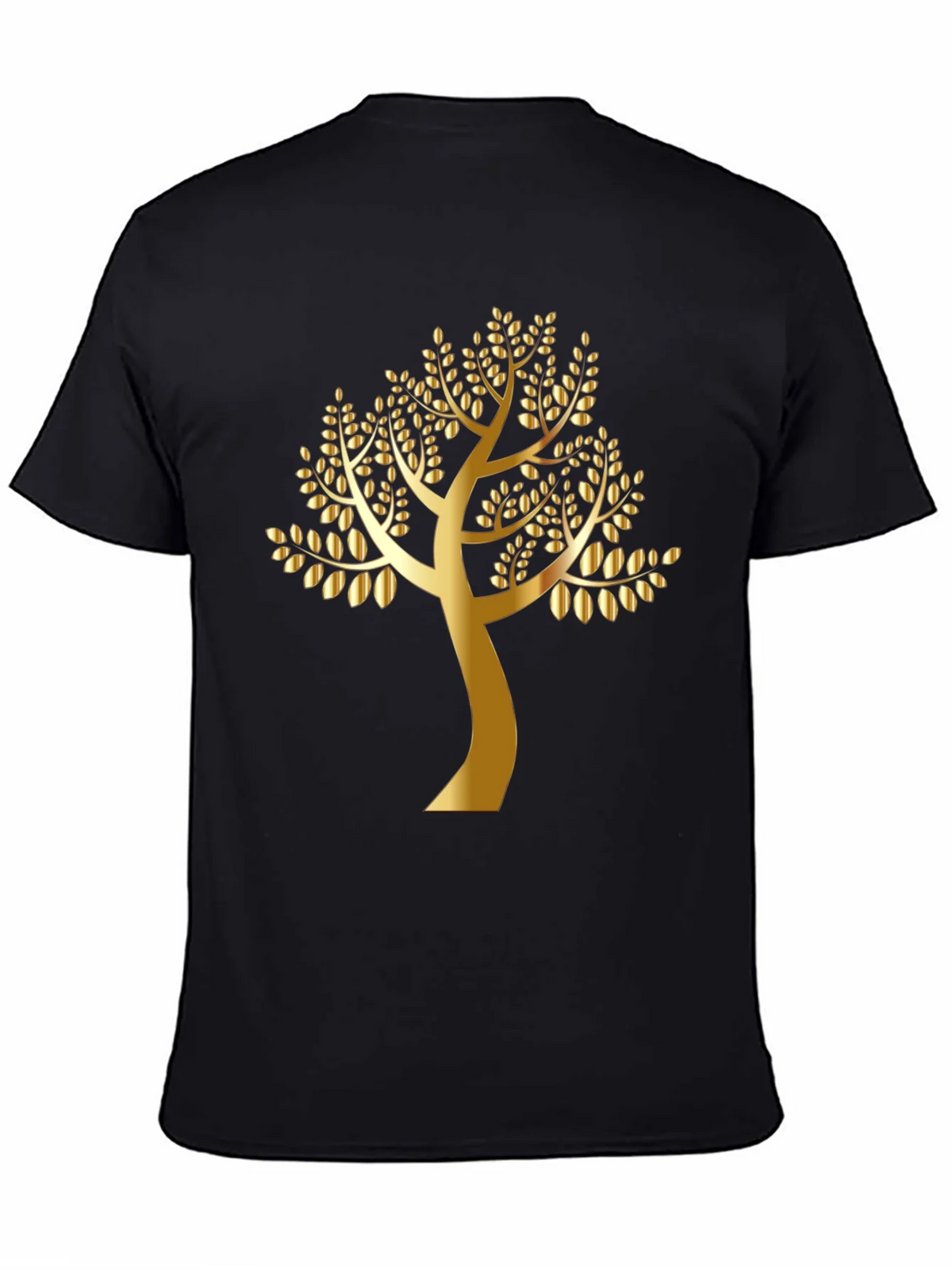 Golden Tree Black T-Shirt - Nature Inspired Design product image 4