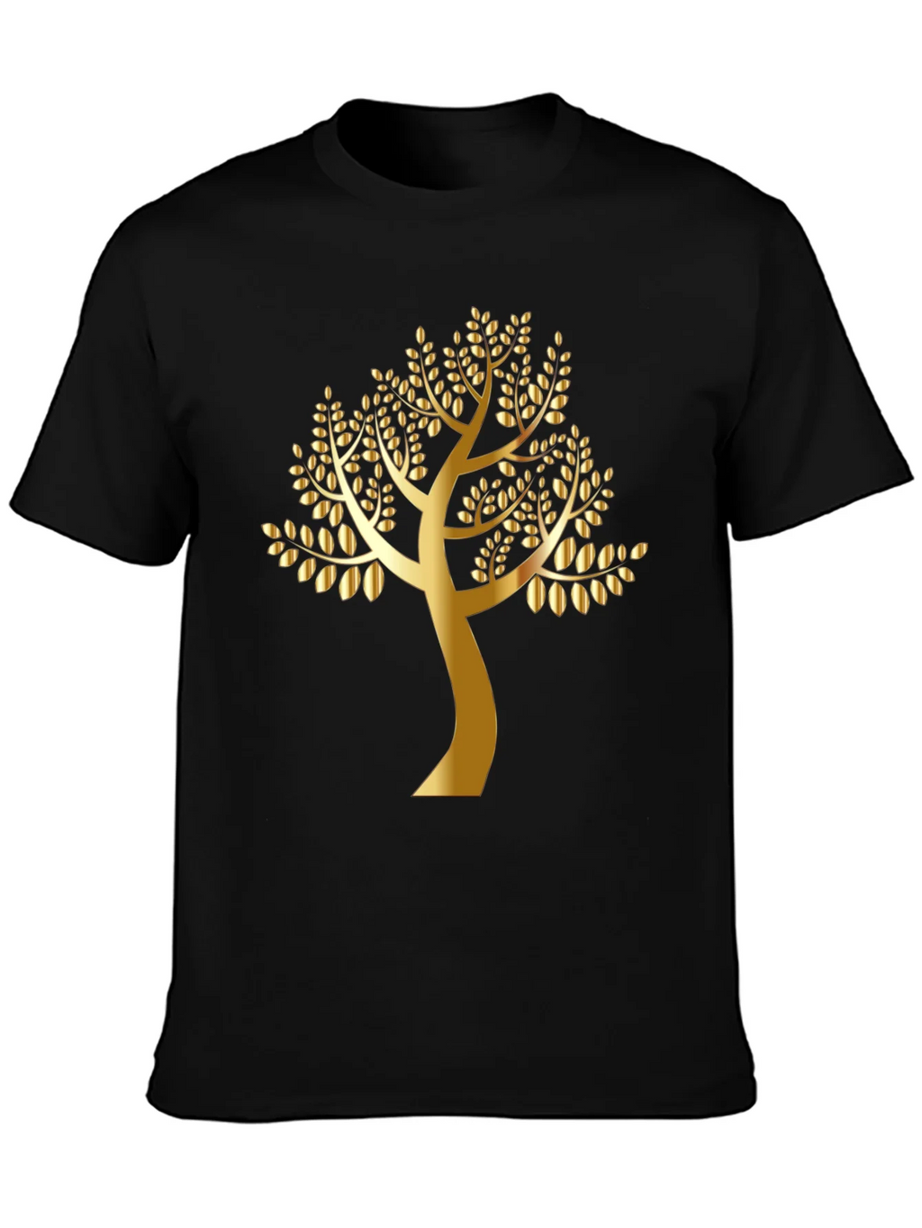 Golden Tree Black T-Shirt - Nature Inspired Design product image 3