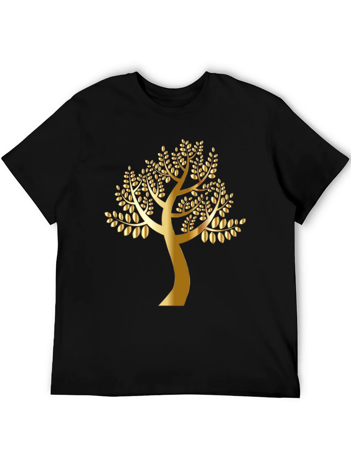 Golden Tree Black T-Shirt - Nature Inspired Design product image 5
