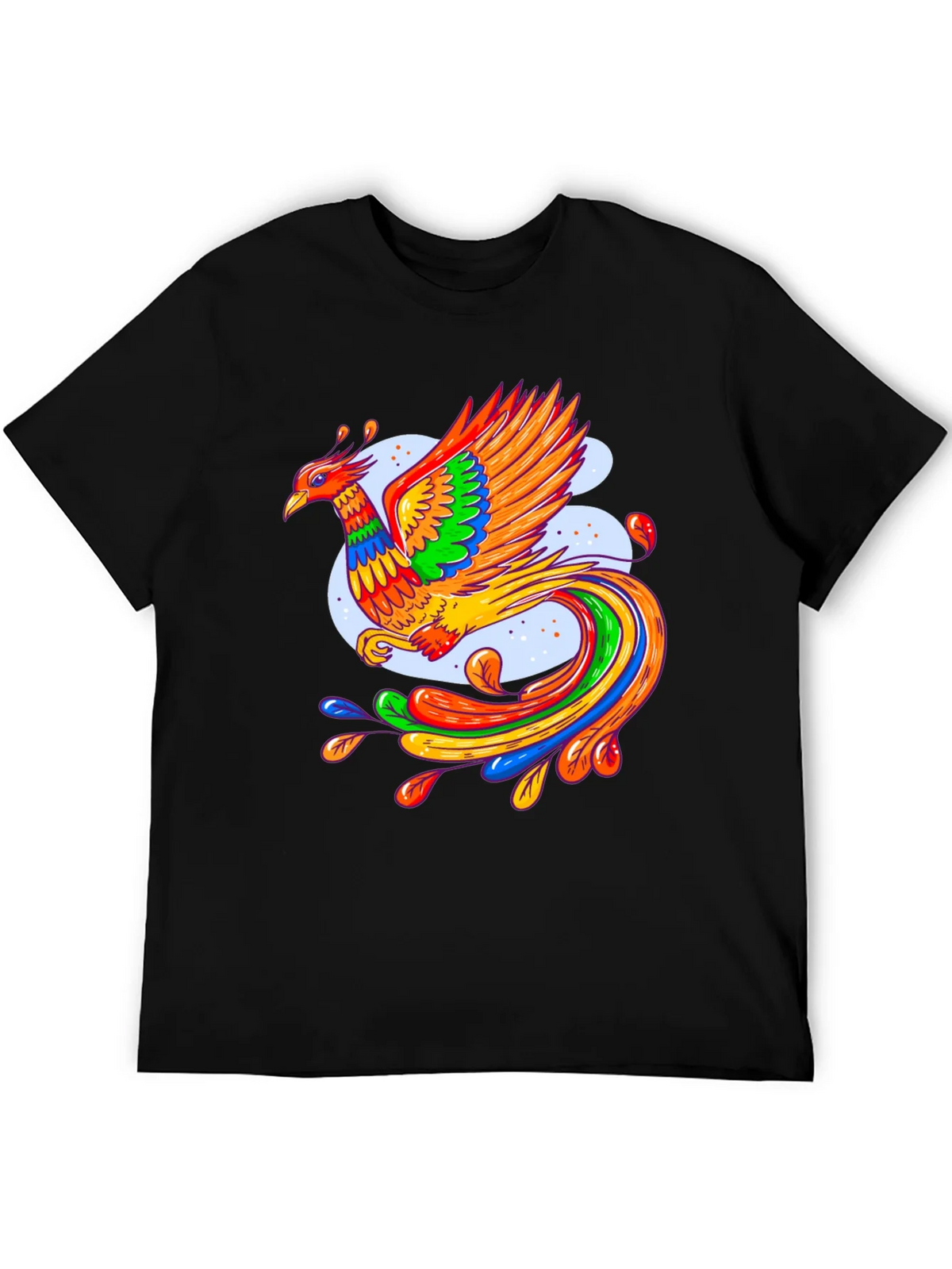 Vibrant Phoenix Graphic Black T-Shirt product image 5