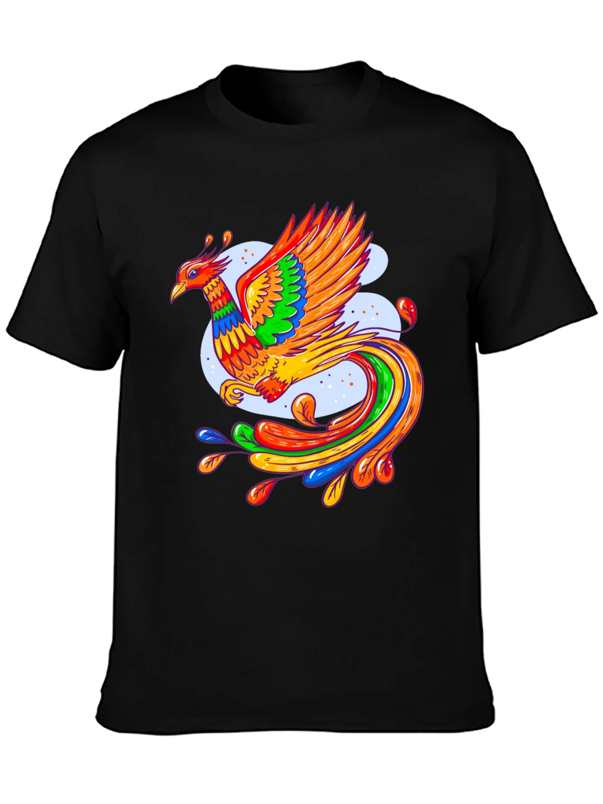 Vibrant Phoenix Graphic Black T-Shirt product image 3