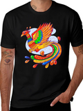 Vibrant Phoenix Graphic Black T-Shirt product image 1