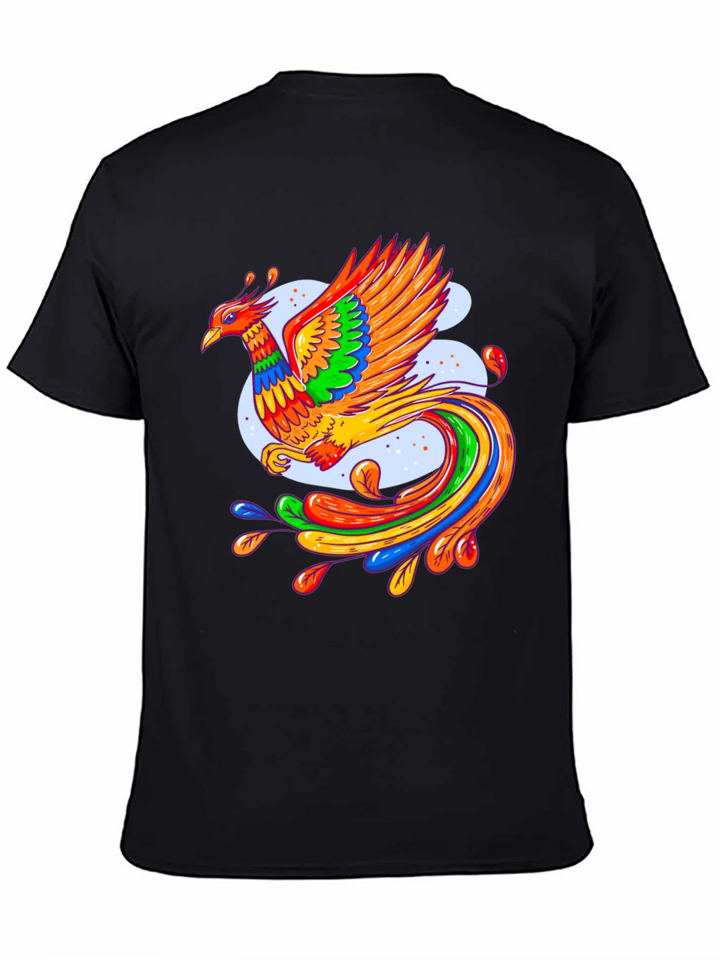 Vibrant Phoenix Graphic Black T-Shirt product image 4