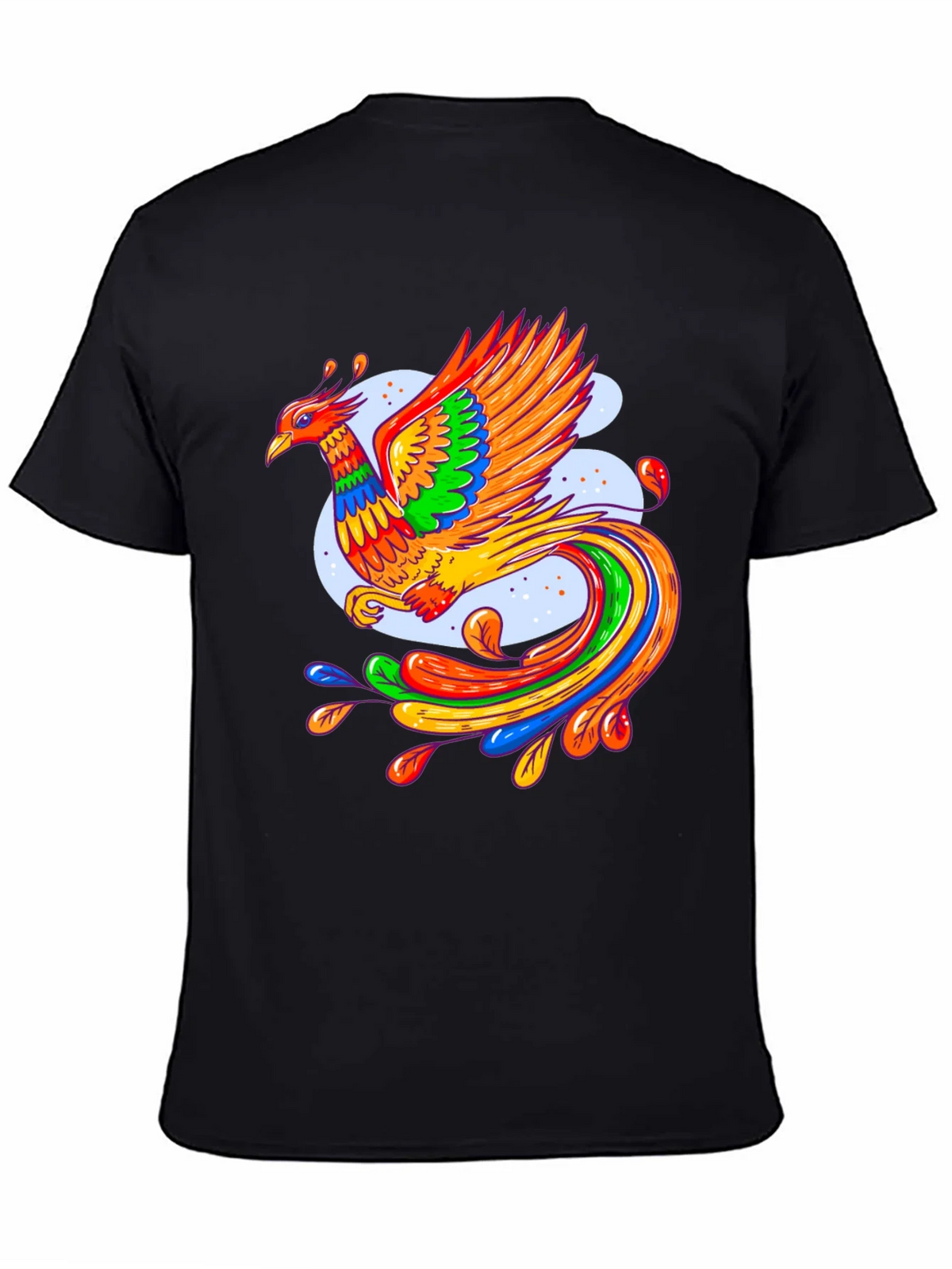 Vibrant Phoenix Graphic Black T-Shirt product image 4