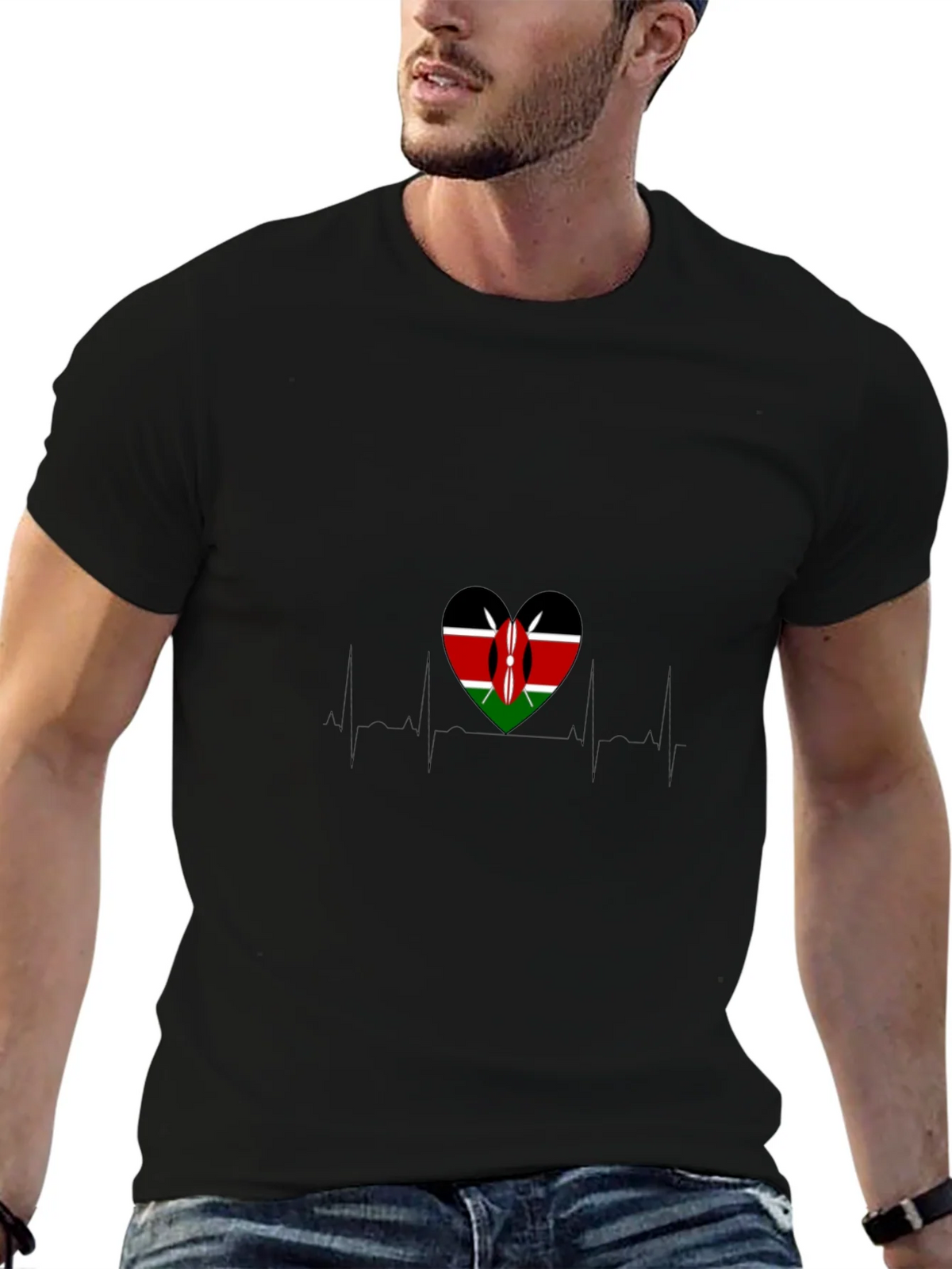 Kenyan Flag Heartbeat T-Shirt product image 6