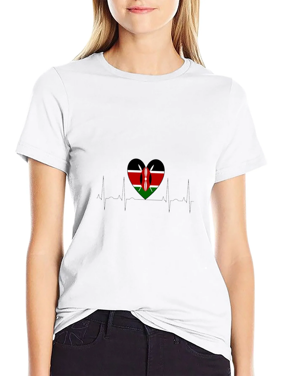 Kenyan Flag Heartbeat T-Shirt product image 8