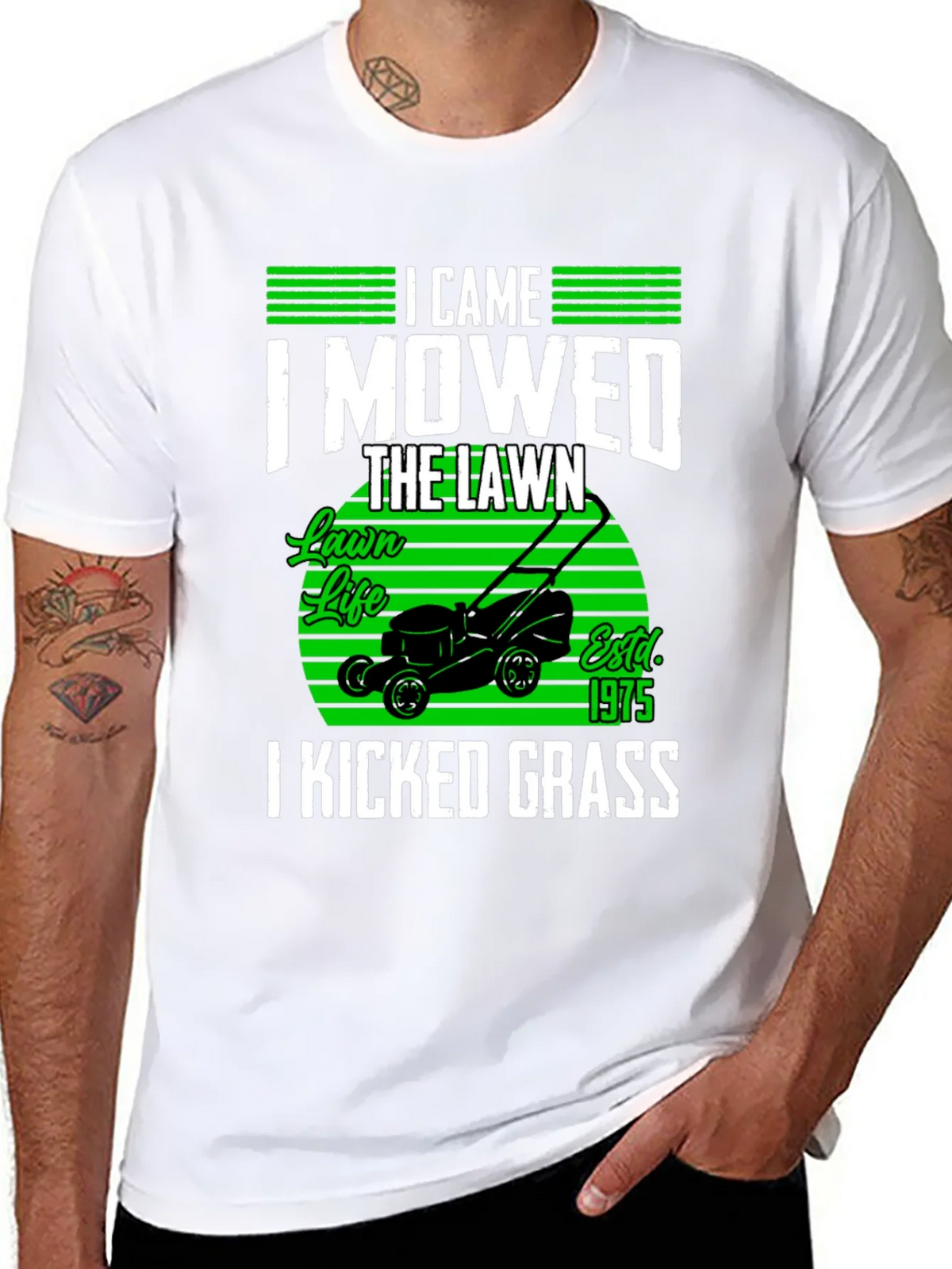 Lawn Mowing T-Shirt - I Came I Mowed I Kicked Grass product image 6