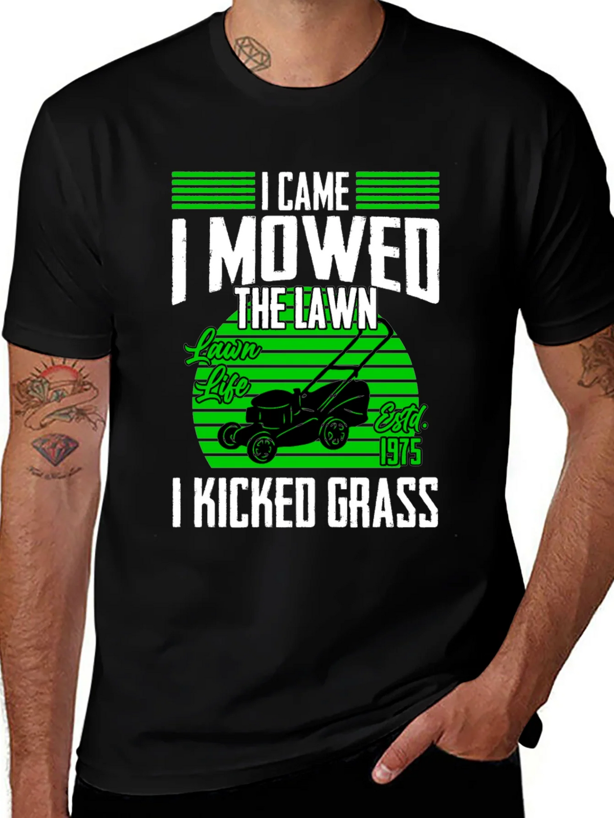 Lawn Mowing T-Shirt - I Came I Mowed I Kicked Grass product image 1