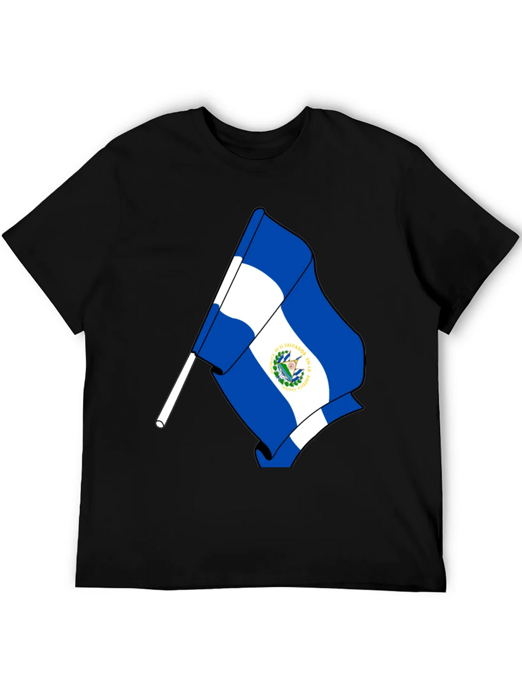 El Salvador Flag Graphic T-Shirt - Black product image 5