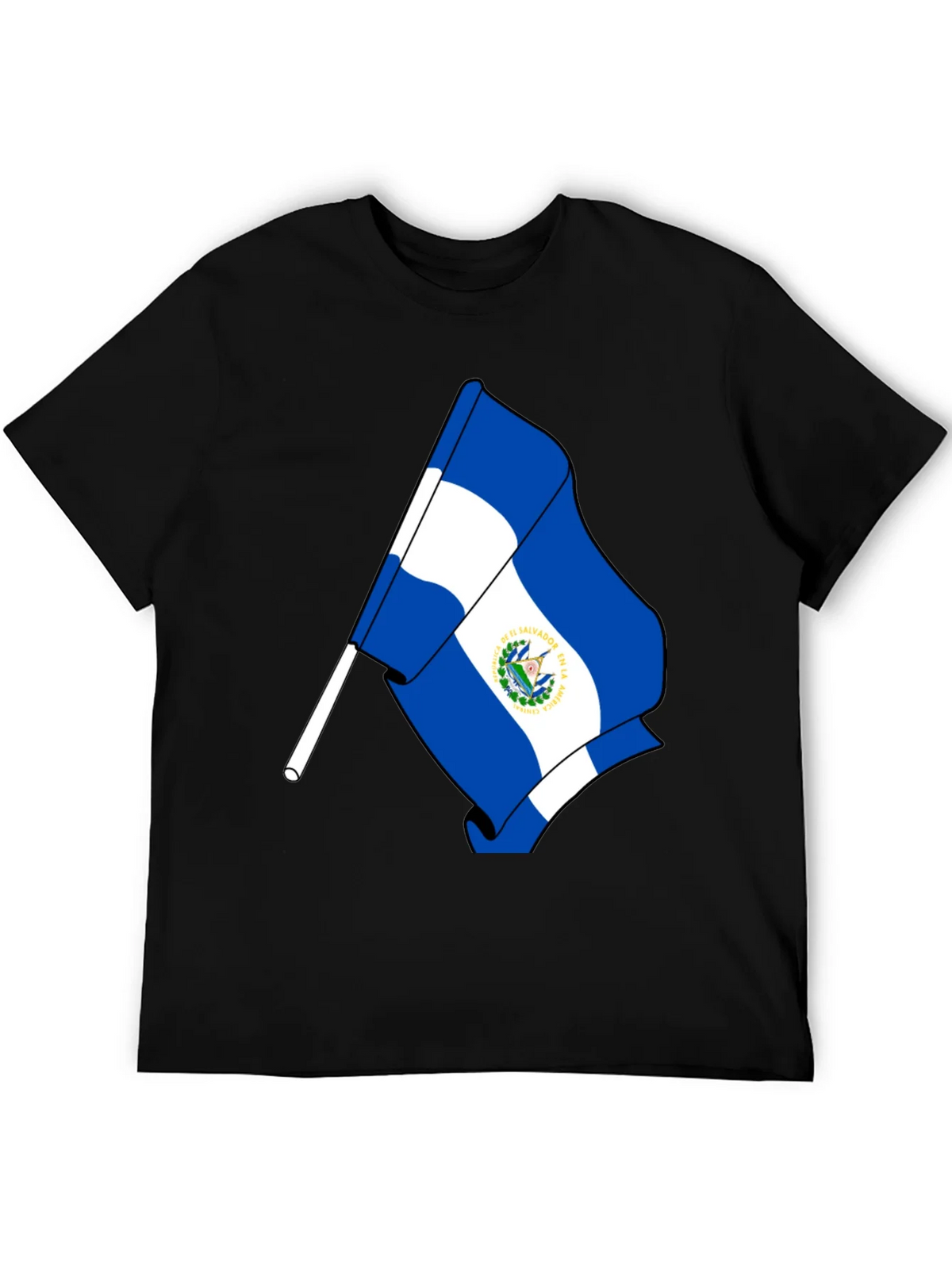 El Salvador Flag Graphic T-Shirt - Black product image 5