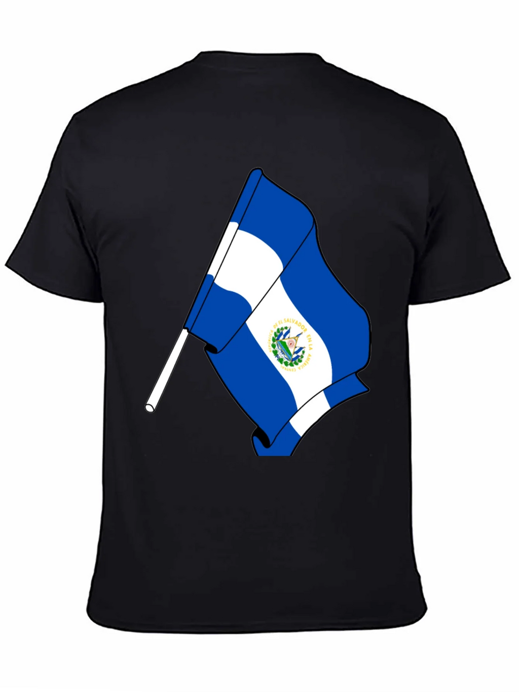 El Salvador Flag Graphic T-Shirt - Black product image 4