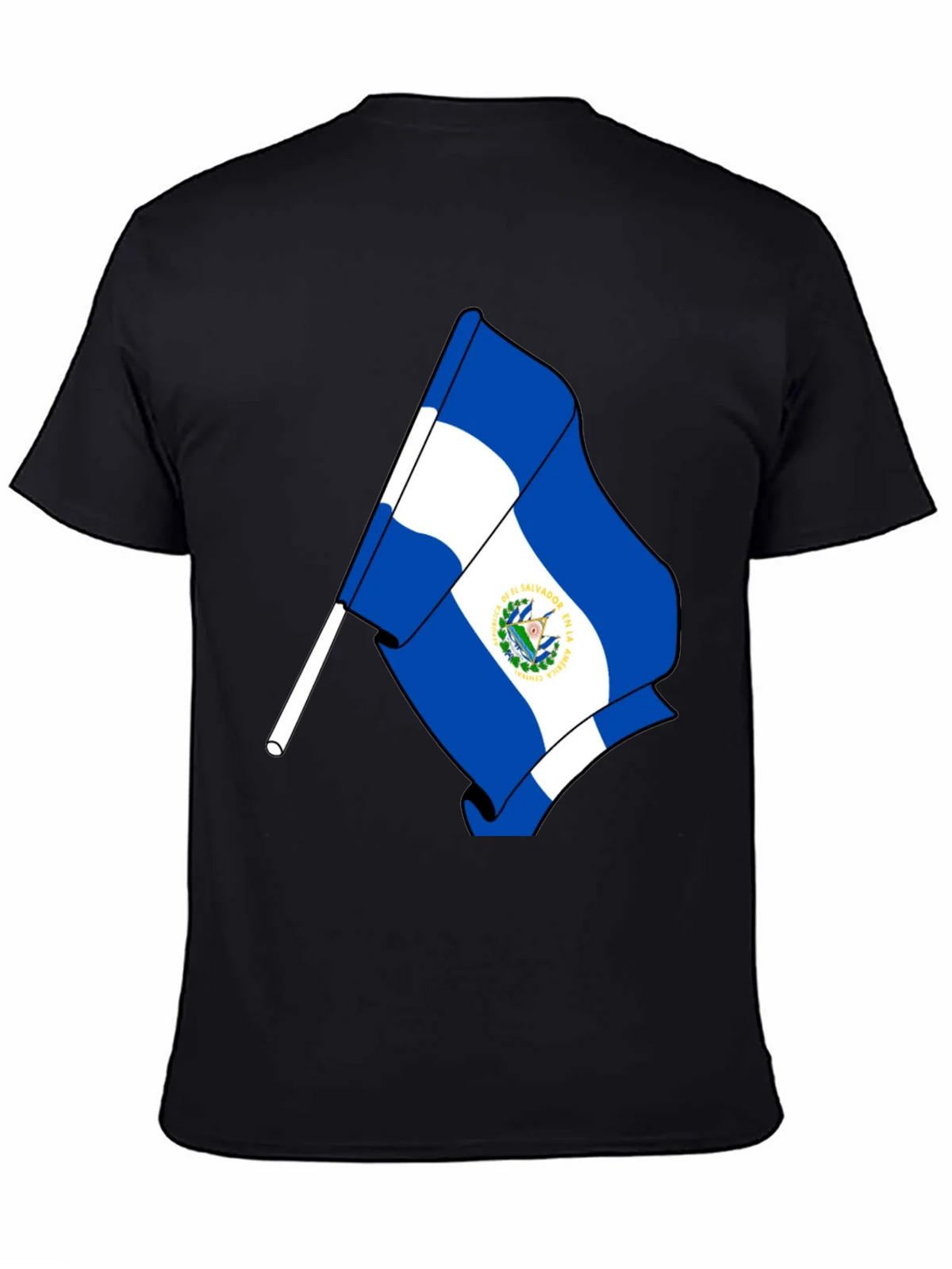 El Salvador Flag Graphic T-Shirt - Black product image 4