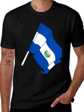 El Salvador Flag Graphic T-Shirt - Black product image 1
