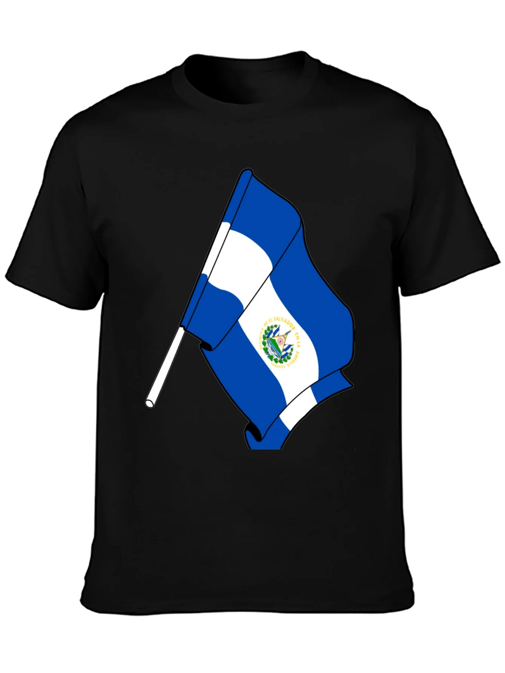 El Salvador Flag Graphic T-Shirt - Black product image 3