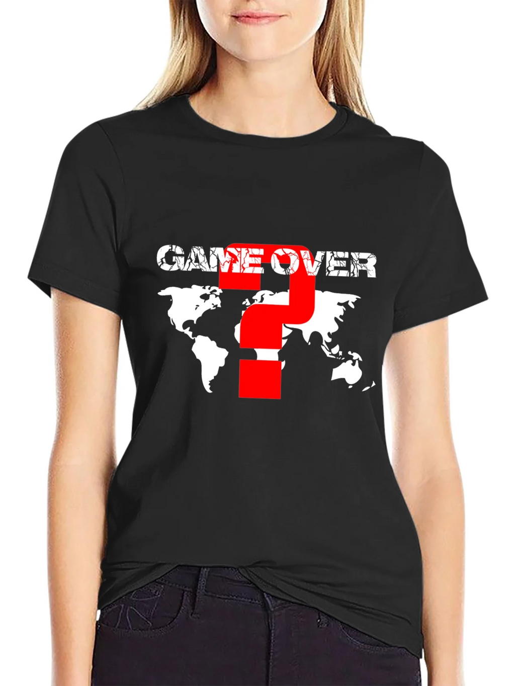 Game Over Graphic T-Shirt - World Map Design product image 2
