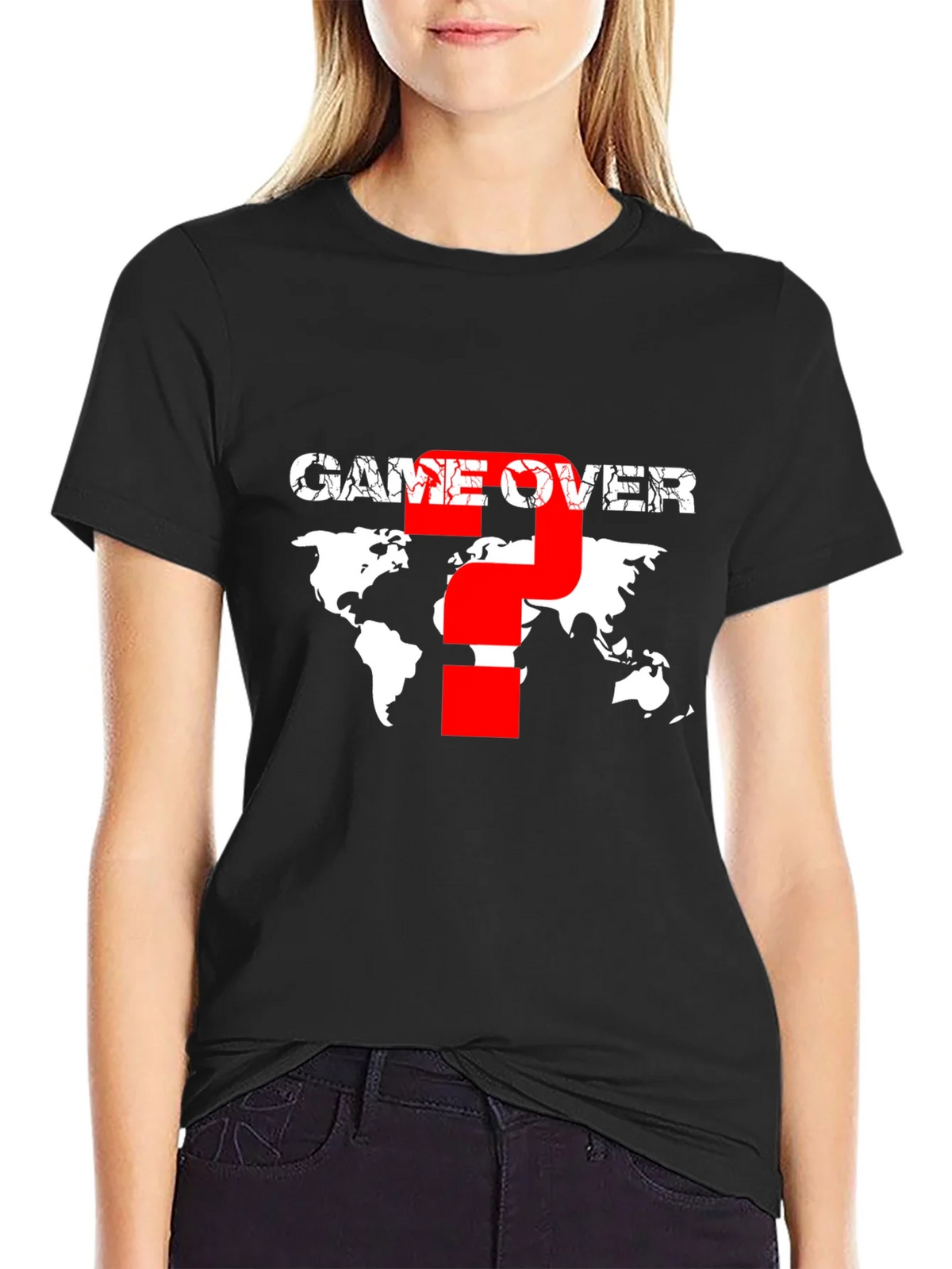 Game Over Graphic T-Shirt - World Map Design product image 2
