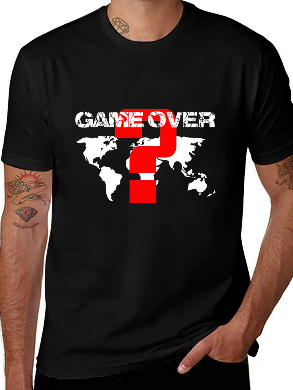 Game Over Graphic T-Shirt - World Map Design product image 1