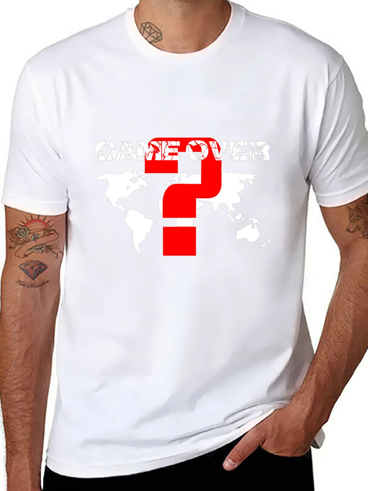 Game Over Graphic T-Shirt - World Map Design product image 6