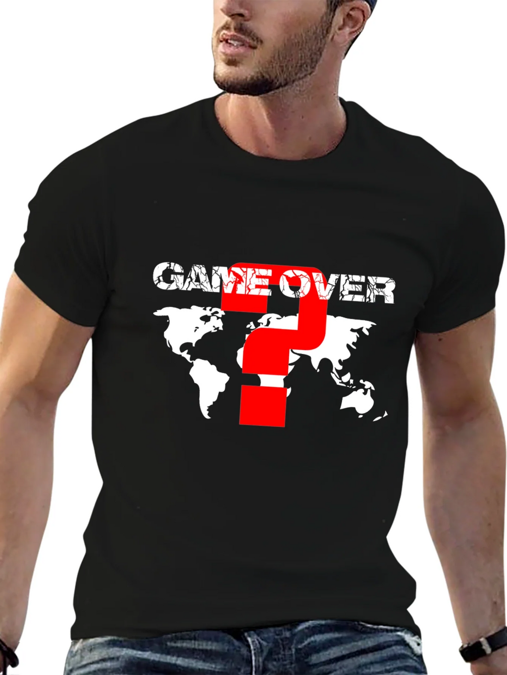 Game Over Graphic T-Shirt - World Map Design product image 5
